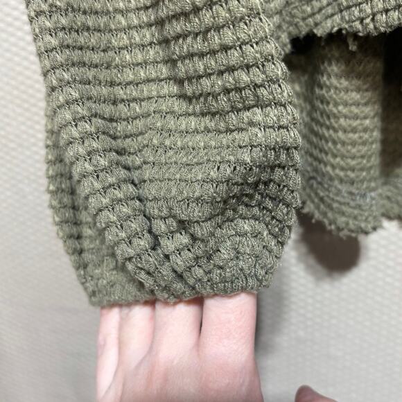 Miss Me Small Olive Green Sage Crochet Lace Boho Peasant Top Bell Sleeve - Picture 2 of 8